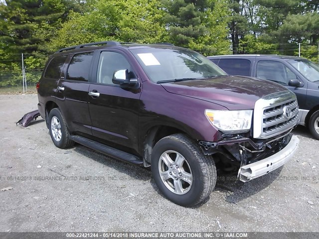 5TDBY68A48S018642 - 2008 TOYOTA SEQUOIA LIMITED MAROON photo 1