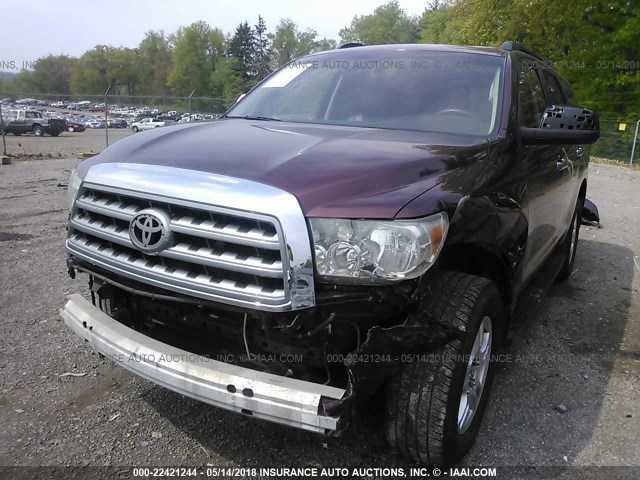 5TDBY68A48S018642 - 2008 TOYOTA SEQUOIA LIMITED MAROON photo 6