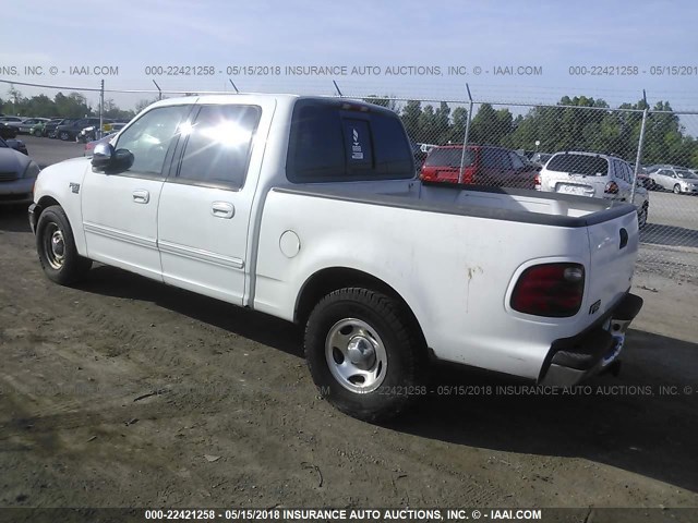 1FTRW07642KB25414 - 2002 FORD F150 SUPERCREW WHITE photo 3