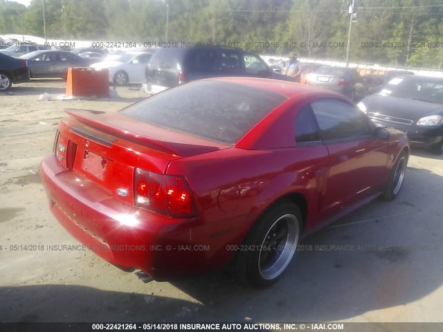 1FAFP42X2XF138384 - 1999 FORD MUSTANG GT RED photo 4
