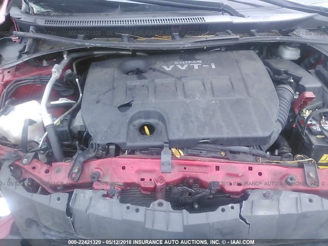JTDBL40E09J037110 - 2009 TOYOTA COROLLA LE/XLE RED photo 10