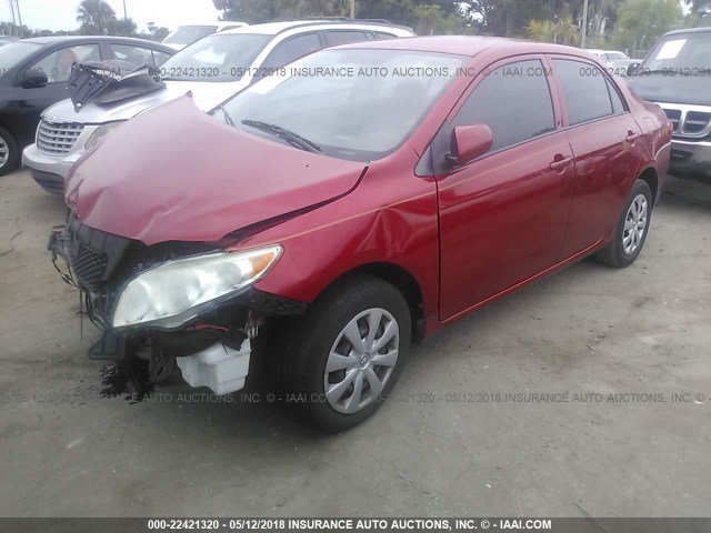 JTDBL40E09J037110 - 2009 TOYOTA COROLLA LE/XLE RED photo 2