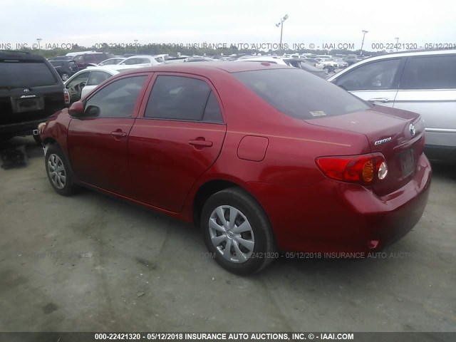 JTDBL40E09J037110 - 2009 TOYOTA COROLLA LE/XLE RED photo 3
