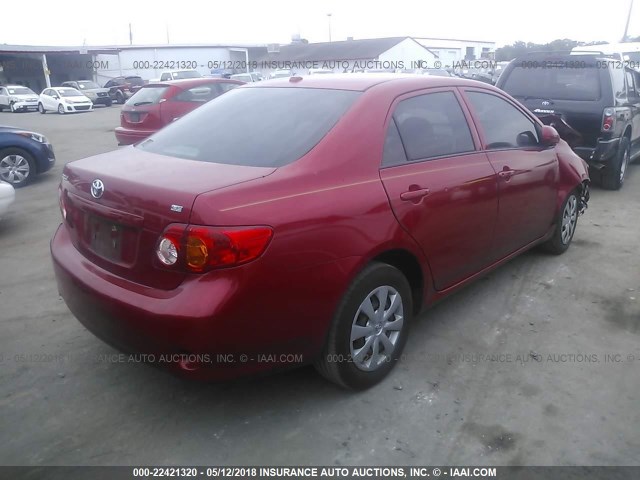 JTDBL40E09J037110 - 2009 TOYOTA COROLLA LE/XLE RED photo 4