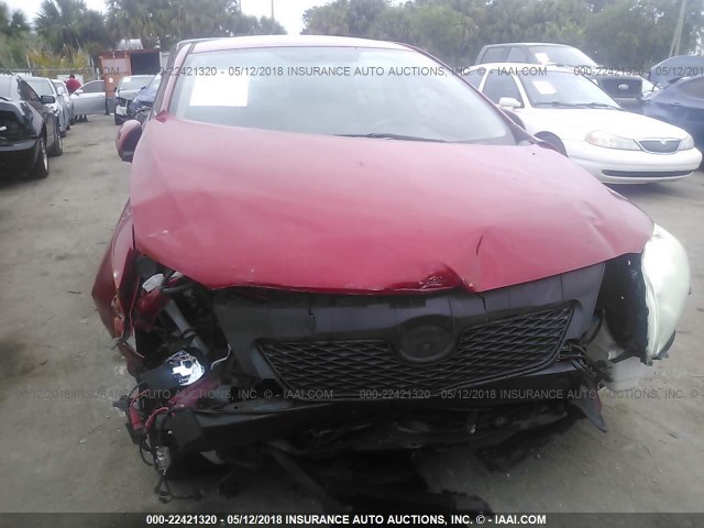 JTDBL40E09J037110 - 2009 TOYOTA COROLLA LE/XLE RED photo 6