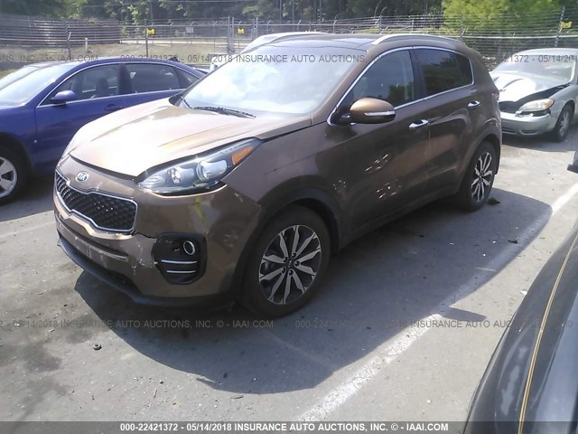 KNDPN3AC8H7077101 - 2017 KIA SPORTAGE EX BROWN photo 2