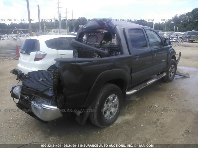 5TFJU4GN7FX066482 - 2015 TOYOTA TACOMA DOUBLE CAB PRERUNNER GRAY photo 4