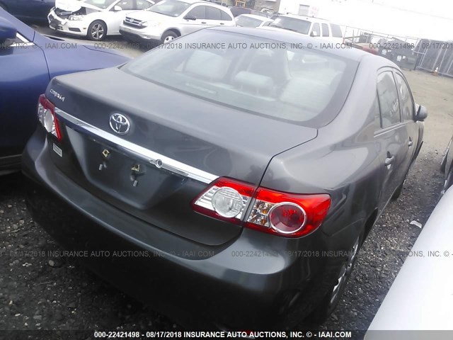 2T1BU4EEXCC825739 - 2012 TOYOTA COROLLA S/LE GRAY photo 4