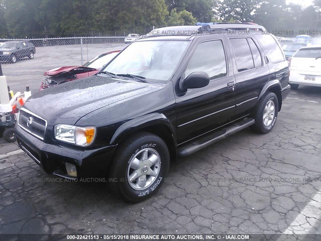 JN8DR09X52W658716 - 2002 NISSAN PATHFINDER LE/SE BLACK photo 2