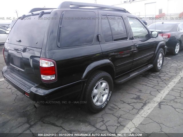 JN8DR09X52W658716 - 2002 NISSAN PATHFINDER LE/SE BLACK photo 4