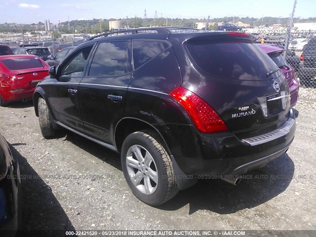 JN8AZ08W87W643078 - 2007 NISSAN MURANO SL/SE/S BLACK photo 3