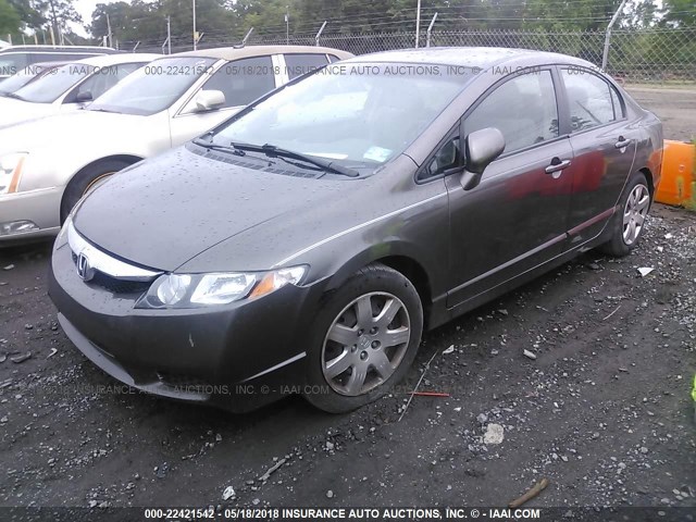 2HGFA1F53BH532102 - 2011 HONDA CIVIC LX GRAY photo 2