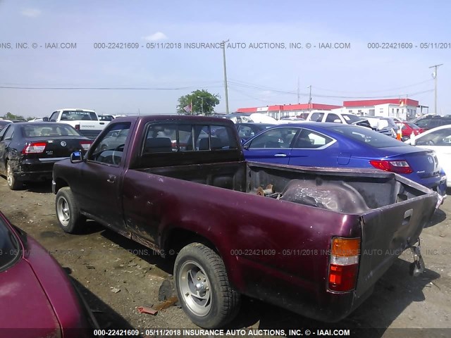 JT4RN82P7K5008118 - 1989 TOYOTA PICKUP 1/2 TON LONG WHEELBASE DLX BURGUNDY photo 3