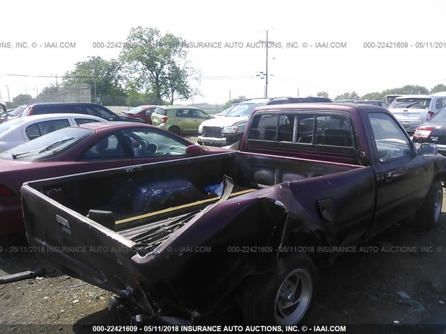 JT4RN82P7K5008118 - 1989 TOYOTA PICKUP 1/2 TON LONG WHEELBASE DLX BURGUNDY photo 4