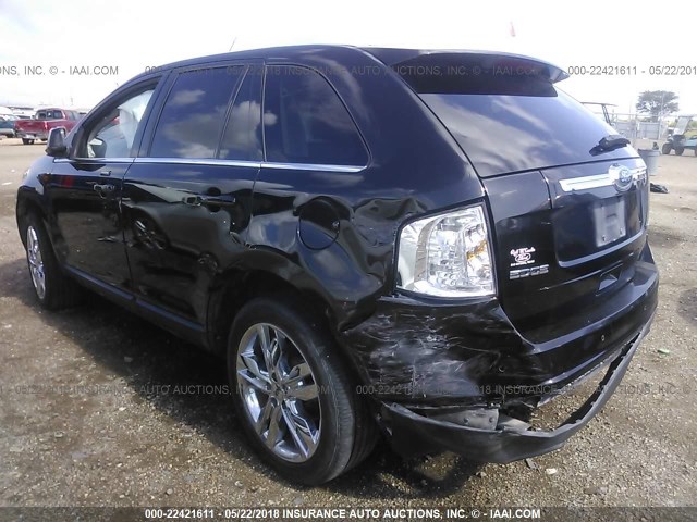 2FMDK3KC5BBA30922 - 2011 FORD EDGE LIMITED BLACK photo 3