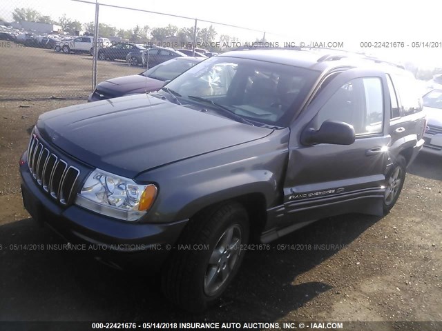 1J8GW68J93C598338 - 2003 JEEP GRAND CHEROKEE OVERLAND GRAY photo 2