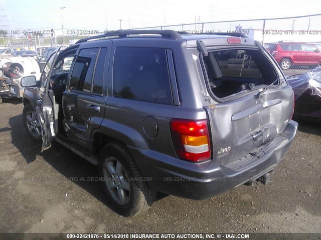 1J8GW68J93C598338 - 2003 JEEP GRAND CHEROKEE OVERLAND GRAY photo 3