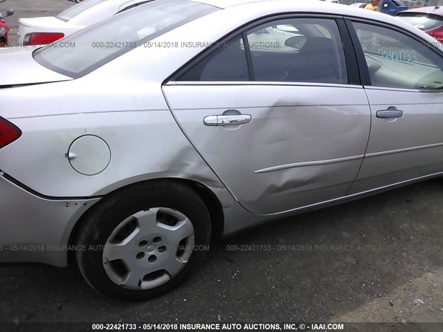 1G2ZF58B274228663 - 2007 PONTIAC G6 VALUE LEADER/BASE SILVER photo 6