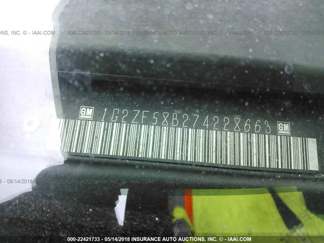 1G2ZF58B274228663 - 2007 PONTIAC G6 VALUE LEADER/BASE SILVER photo 9