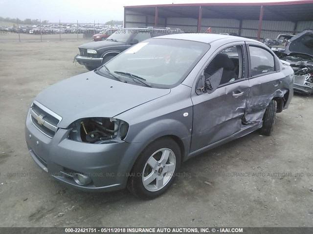 KL1TG56617B134992 - 2007 CHEVROLET AVEO LT GRAY photo 2