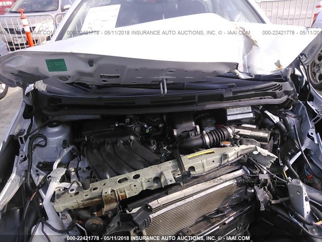 3N1CE2CP3FL374300 - 2015 NISSAN VERSA NOTE S/S PLUS/SV/SL/SR SILVER photo 10