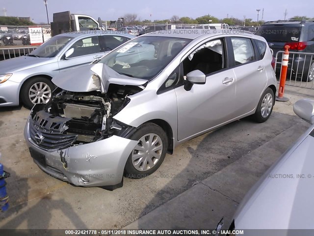 3N1CE2CP3FL374300 - 2015 NISSAN VERSA NOTE S/S PLUS/SV/SL/SR SILVER photo 2