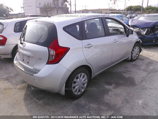 3N1CE2CP3FL374300 - 2015 NISSAN VERSA NOTE S/S PLUS/SV/SL/SR SILVER photo 4