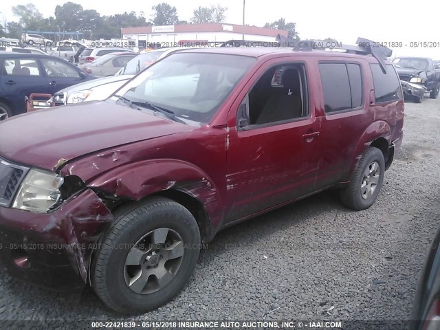 5N1AR18UX9C607098 - 2009 NISSAN PATHFINDER S/LE/SE RED photo 6