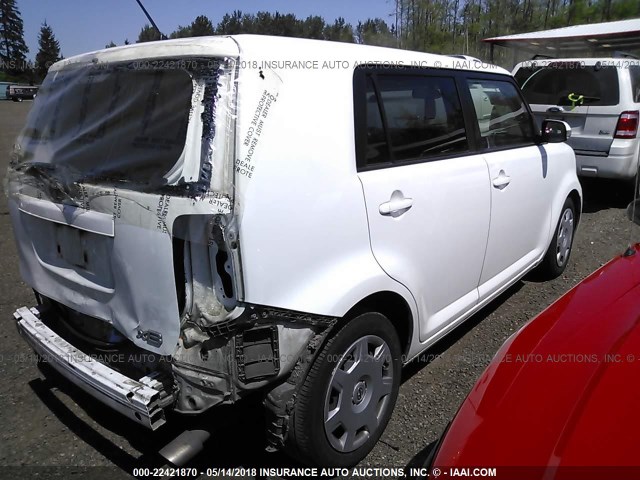 JTLKE50E081011478 - 2008 TOYOTA SCION XB WHITE photo 4