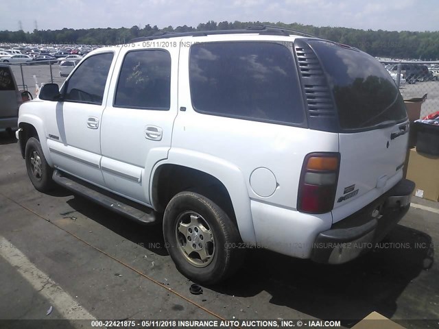 1GNEK13Z33J266523 - 2003 CHEVROLET TAHOE K1500 WHITE photo 3