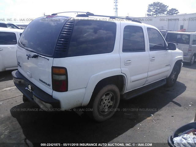 1GNEK13Z33J266523 - 2003 CHEVROLET TAHOE K1500 WHITE photo 4