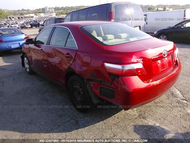 4T1BE46K37U115541 - 2007 TOYOTA CAMRY NEW GENERAT CE/LE/XLE/SE RED photo 3