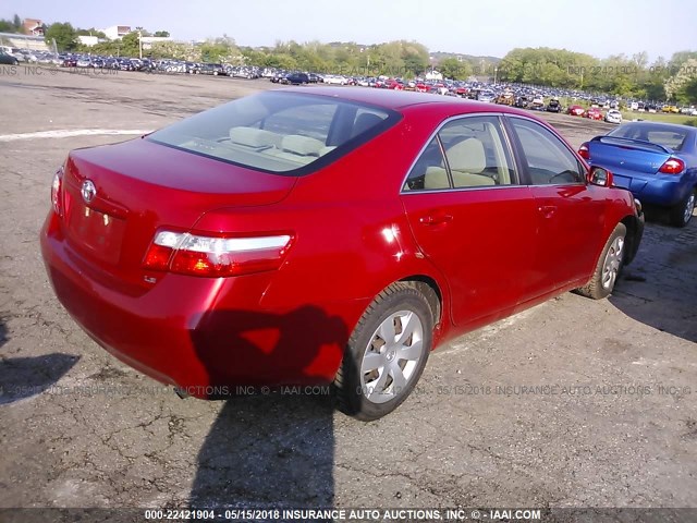 4T1BE46K37U115541 - 2007 TOYOTA CAMRY NEW GENERAT CE/LE/XLE/SE RED photo 4