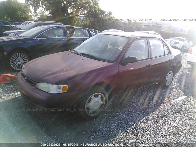 1NXBR12E3YZ306039 - 2000 TOYOTA COROLLA VE/CE/LE BURGUNDY photo 2