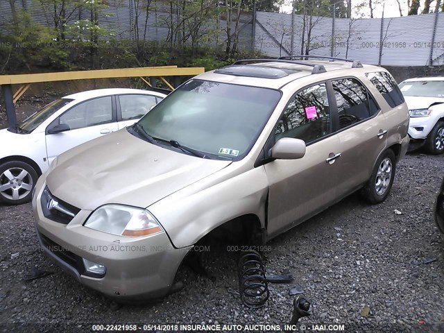 2HNYD18881H516007 - 2001 ACURA MDX TOURING GOLD photo 2