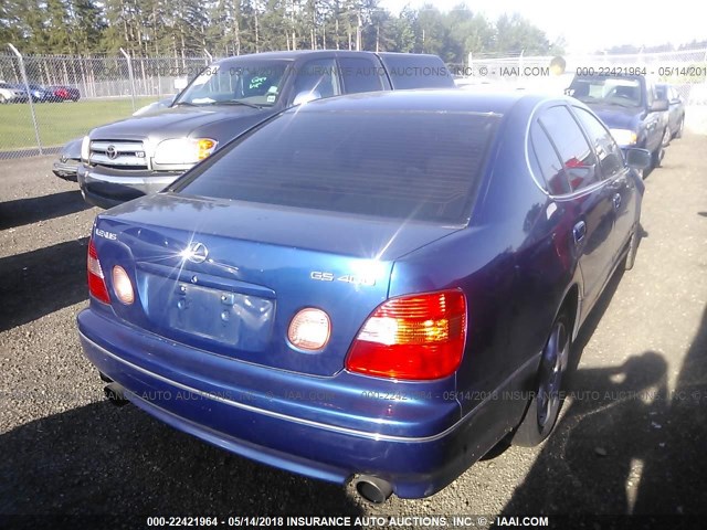 JT8BH68X0X0020280 - 1999 LEXUS GS 400 BLUE photo 4