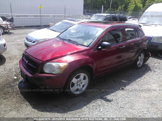 1B3HB48B88D574572 - 2008 DODGE CALIBER SXT RED photo 2