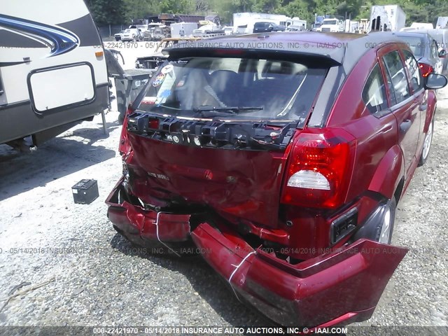 1B3HB48B88D574572 - 2008 DODGE CALIBER SXT RED photo 6