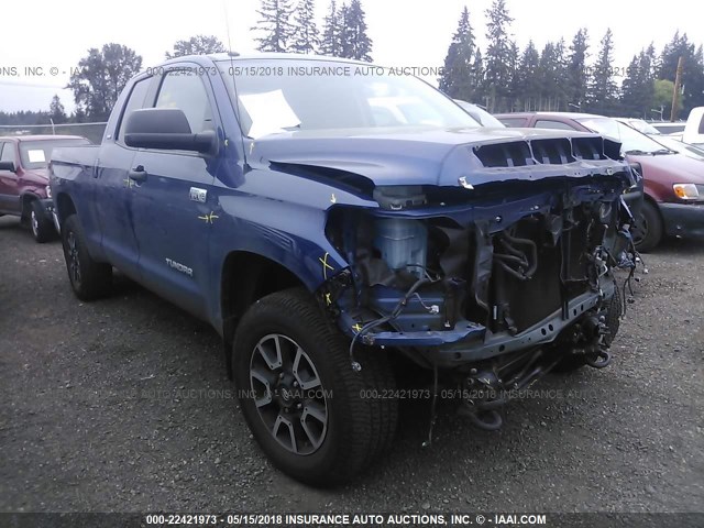 5TFUY5F19FX456960 - 2015 TOYOTA TUNDRA DOUBLE CAB SR/SR5 BLUE photo 1