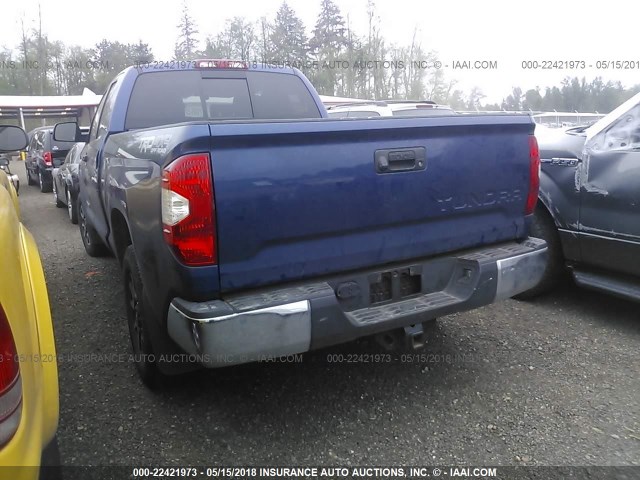 5TFUY5F19FX456960 - 2015 TOYOTA TUNDRA DOUBLE CAB SR/SR5 BLUE photo 3