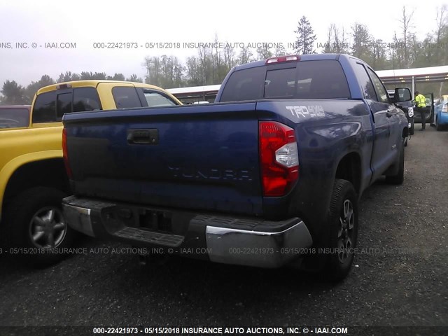 5TFUY5F19FX456960 - 2015 TOYOTA TUNDRA DOUBLE CAB SR/SR5 BLUE photo 4