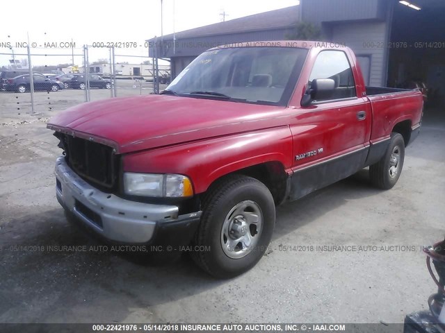 3B7HC16Y4RM518264 - 1994 DODGE RAM 1500 RED photo 2