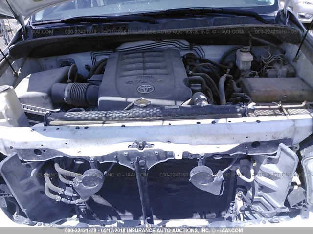 5TFRY5F18CX122923 - 2012 TOYOTA TUNDRA DOUBLE CAB SR5 WHITE photo 10