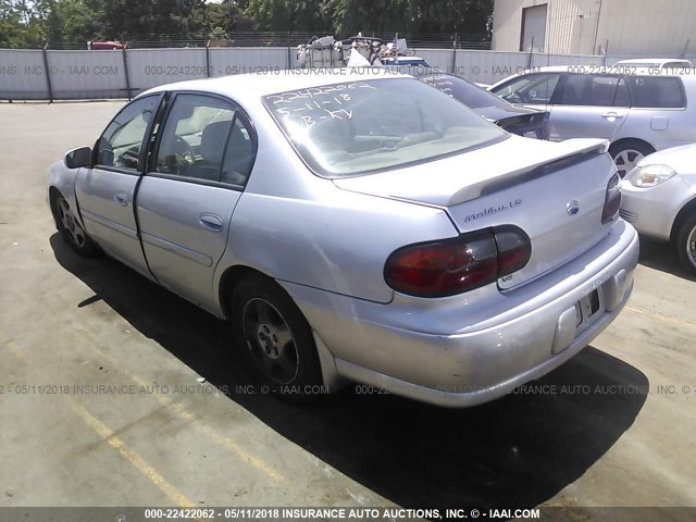 1G1NE52J02M626288 - 2002 CHEVROLET MALIBU LS SILVER photo 3