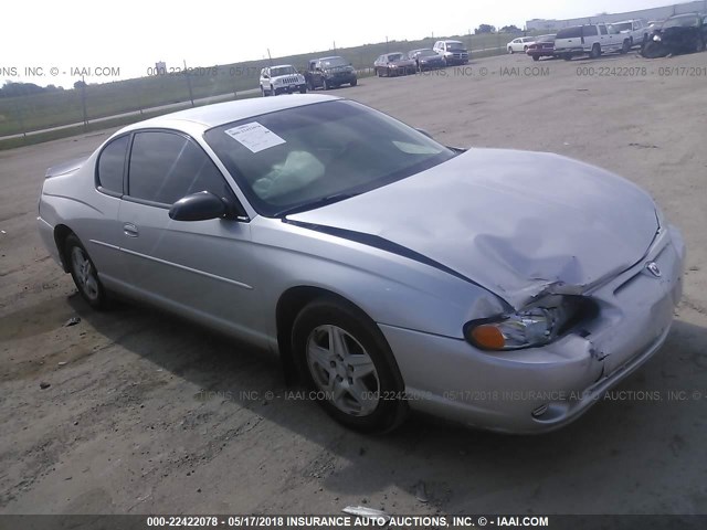 2G1WW12E949195835 - 2004 CHEVROLET MONTE CARLO LS ვერცხლისფერი ფოტო 1