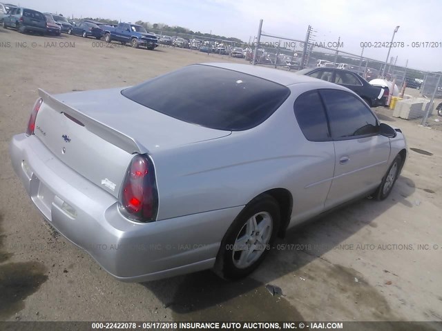 2G1WW12E949195835 - 2004 CHEVROLET MONTE CARLO LS ვერცხლისფერი ფოტო 4