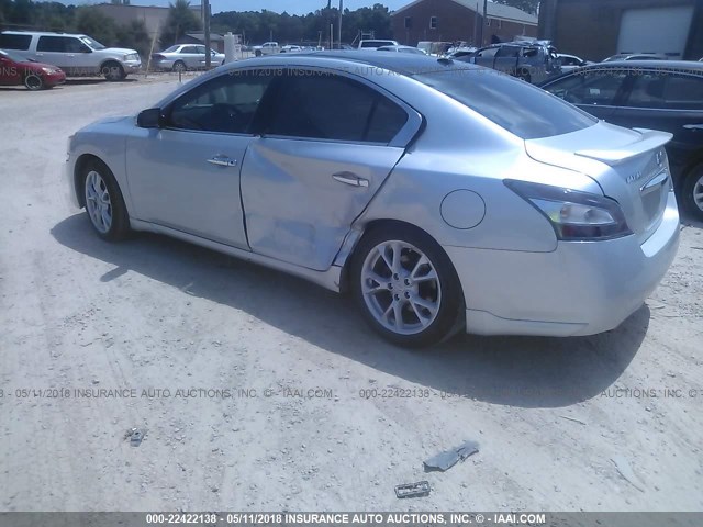 1N4AA5AP0EC913007 - 2014 NISSAN MAXIMA S/SV SILVER photo 3