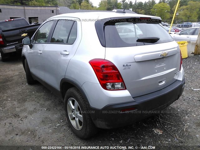 KL7CJPSB3FB208174 - 2015 CHEVROLET TRAX 1LS SILVER photo 3