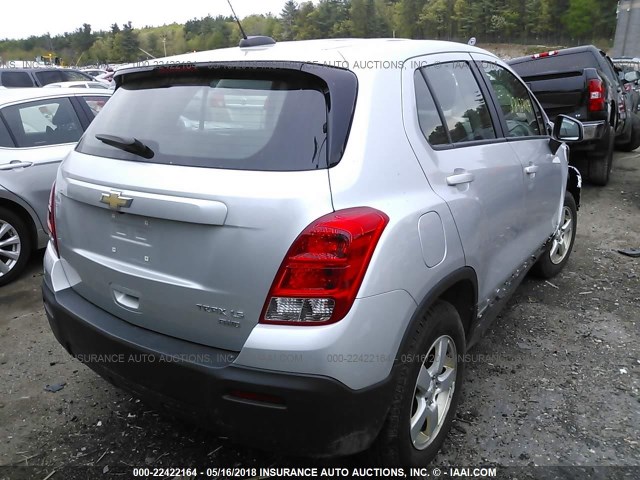 KL7CJPSB3FB208174 - 2015 CHEVROLET TRAX 1LS SILVER photo 4