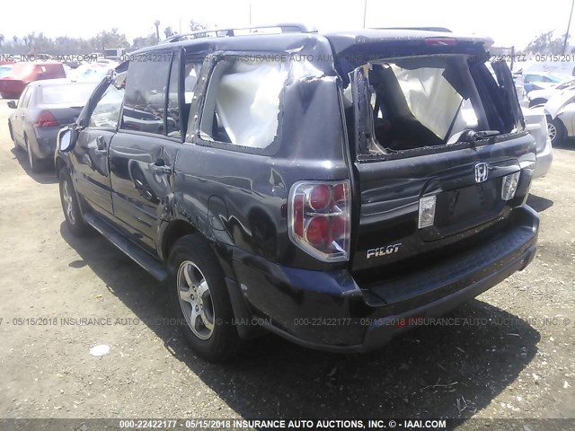 5FNYF28456B040718 - 2006 HONDA PILOT EX BLACK photo 3